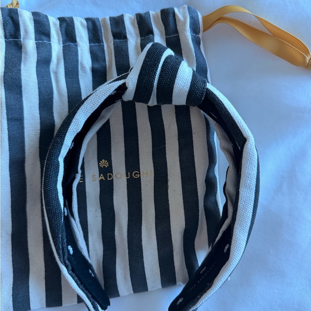 Lele Sadoughi Black and White Striped headband